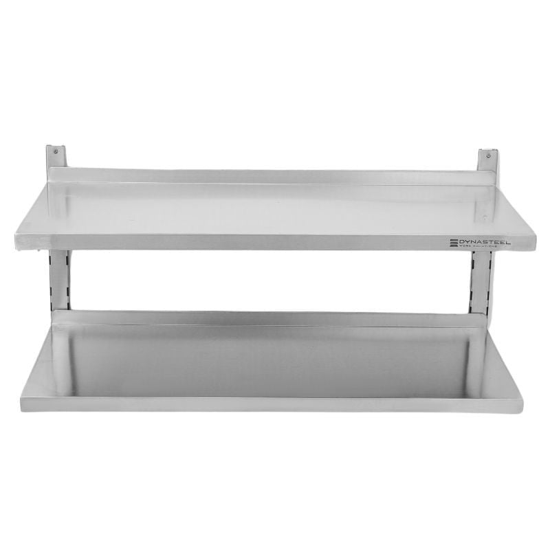 Etagère Murale en Inox sur Crémaillères 2 Niveaux - L 1000 x P 400 mm - vue 5