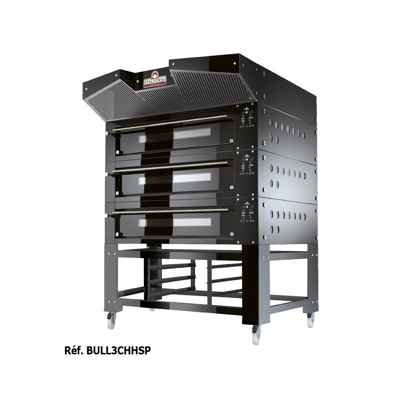 Four à pizza avec support acier inox hauteur 800 mm - 2 chambres - 2 x 12 ou 2 x 9 pizzas - Italforni