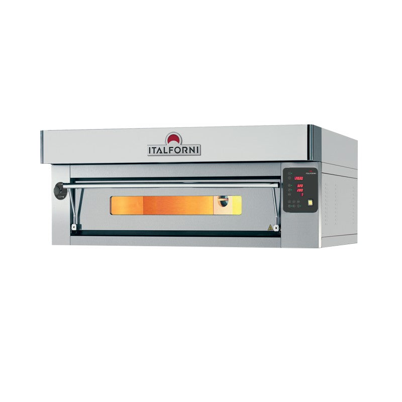 Four à pizza inox - Gamme EURO - 1 chambre - 9 pizzas - Commandes digitales - Puissance 9500 W - Italforni