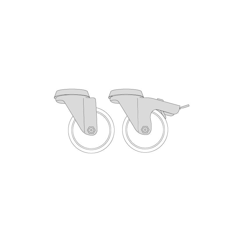 Kit 4 roulettes dont 2 avec frein - 718000607 - Nosem