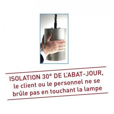 Lampe chauffante suspendue - Infra-rouge - 230 V - Longueur mini à maxi - 1200 à 2100 - Le tube - 64°C - 33002XL