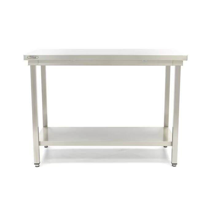 Table en acier inoxydable - 120 x 60 cm - hauteur réglable - avec étagère de rangement