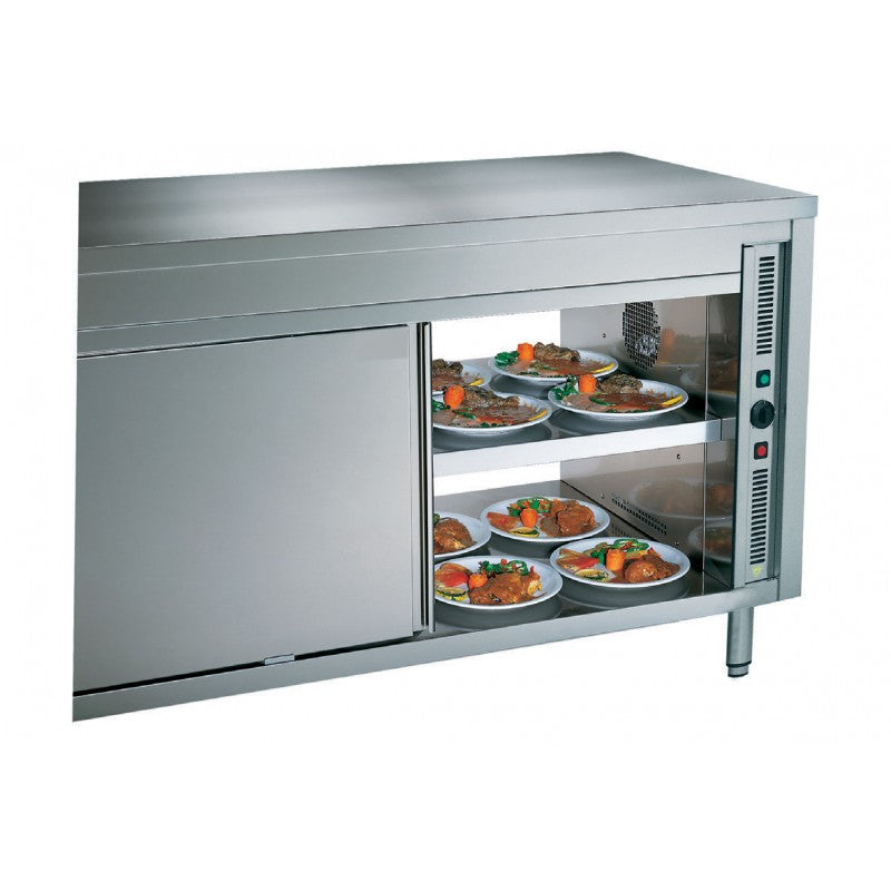 Meuble central inox chauffant profondeur 700 mm - Longueur 1800 mm - Simple face - Nosem