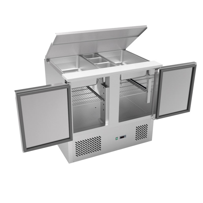 Mini saladette réfrigérée positive GN 1/1 257 L - Prof. 700 mm - 2 portes - Nosem
