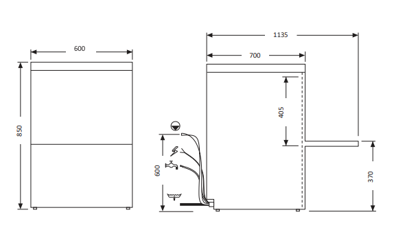 Lave-vaisselle - Panier 500 x 600 mm - Triphasé
