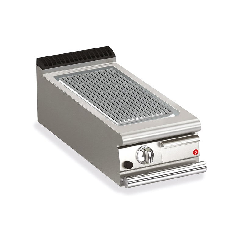 Plancha rainurée gaz avec revêtement chrome brossé - 305 X 660 mm - Gamme QUEEN 900 - Baron
