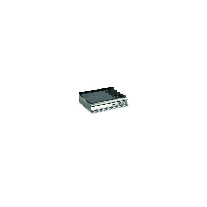Plaque de cuisson - Top 2 feux vifs gaz + plaque voup de feu - Gamme Queen 900 - 90QTPG121DX - Baron