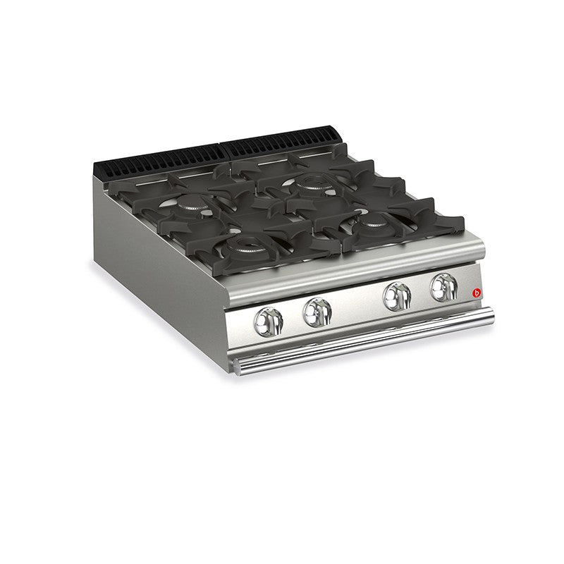 Plaque de cuisson - Top 4 feux vifs gaz - Gamme Queen 900 - Puissance totale absorbée 23.2 KW - Nosem