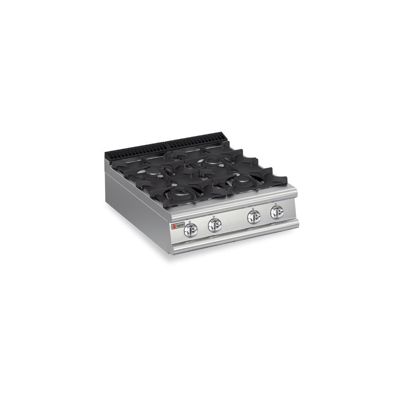 Plaque de cuisson - Top 4 feux vifs gaz - Gamme Queen 900 - Puissance totale absorbée 29.2 KW - Nosem
