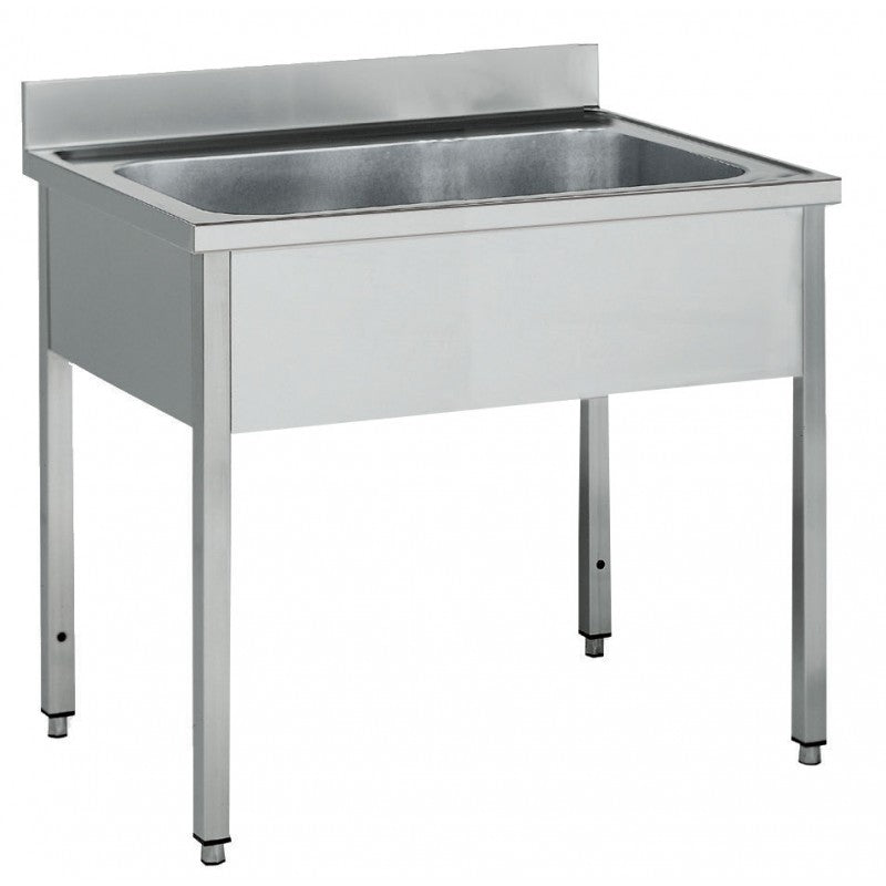 Plonge pâtissière inox - 1 bac - Profondeur 700 mm - Longueur 1400 mm - Sans étagère - Nosem