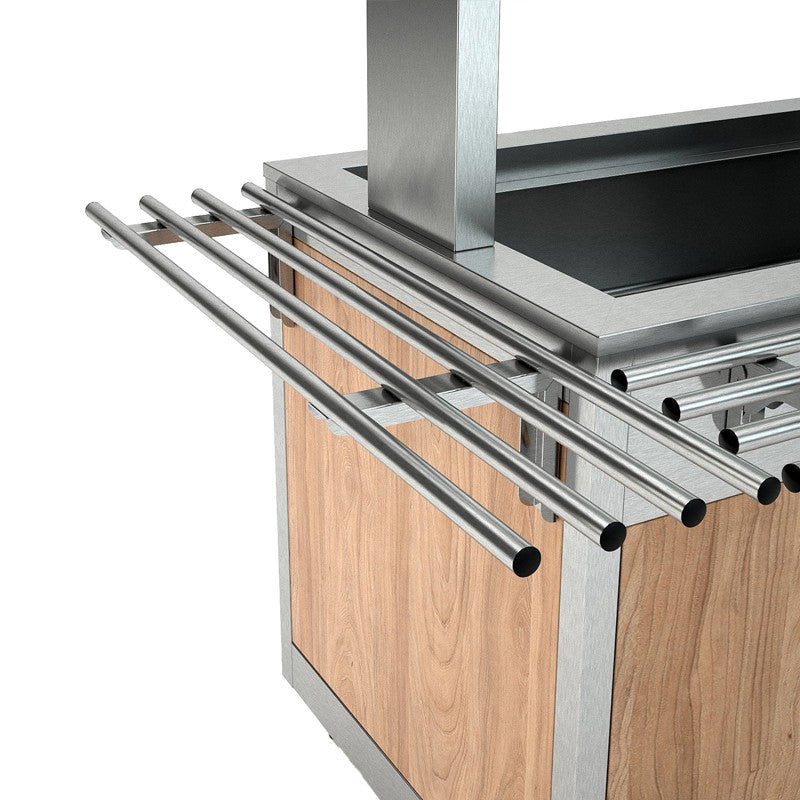 Rampe latéral amovible pour plateaux - Finition acier inox - Prof 300 mm - Nosem