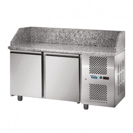 SOFRACOLD - Table à pizza GN 1/1 - Dessus granit - Prof. 750 - 2 portes - 210 L - TPZ2-2