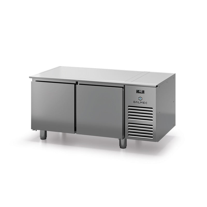 Soubassement réfrigéré positif - PROF. 650 - GN 1/1 - Hauteur 590/640 MM - 2 Portes pleines - Dalmec