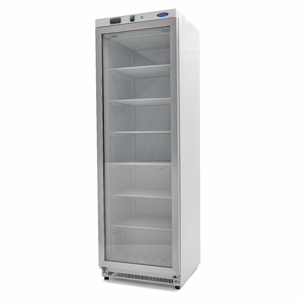 Congélateur 400 L blanc porte vitrée