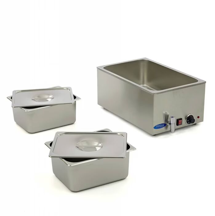 Bain Marie - avec robinet - incl 2 x 1/2 GN set - électrique