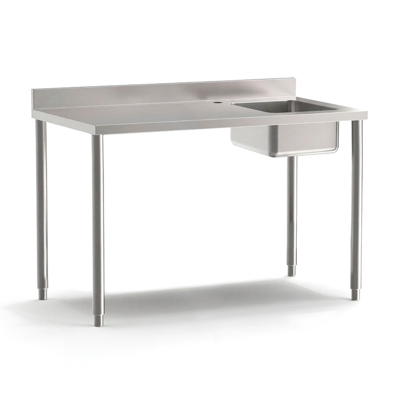 Table du chef adossée sans étagères PROF. 700 MM - LONG. 1600 MM - Bac à droite - Nosem