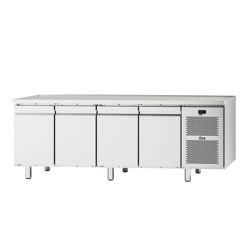 Table réfrigérée pâtissière positive -2/+8°C sans dosseret - 4 portes - Avec groupe - Prof. 800 - 620 L - TPP84P - NEOS