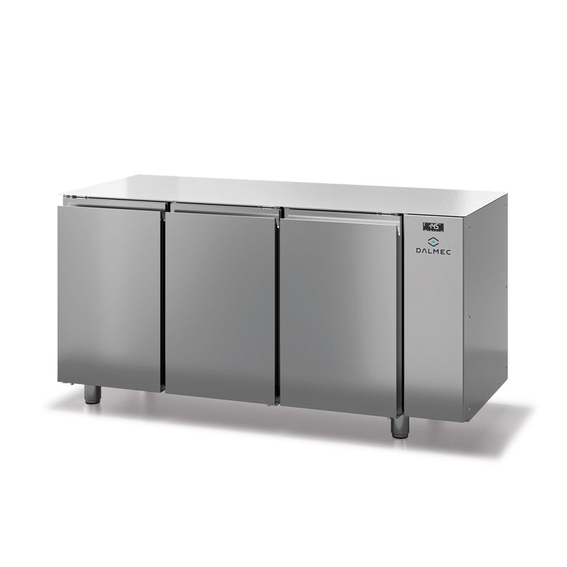 Table réfrigérée positive sans dessus - Prof. 600 - 325 x 430 sans groupe - 3 portes - Dalmec