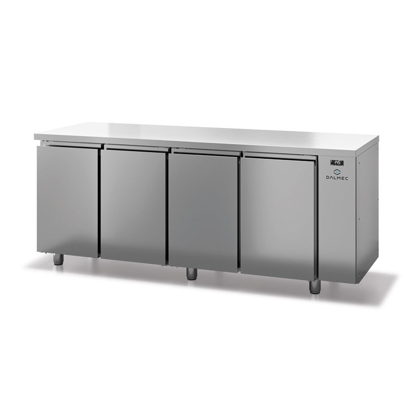 Table réfrigérée positive sans dosseret - Prof. 600 - 325 x 430 sans groupe - 4 portes - Dalmec