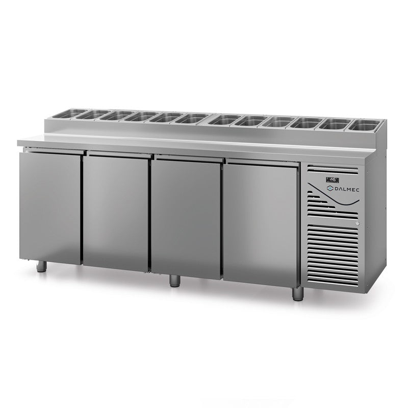 Table snack sans couvercle - Prof. 800 - 400 x 600 - Groupe logé - 4 portes - Dalmec