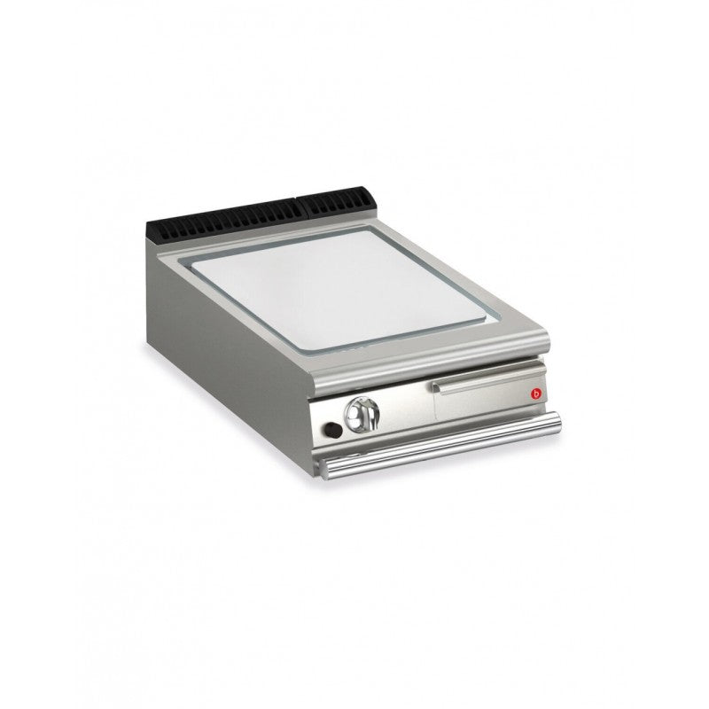 Top plancha gaz - Plaque rainurée 37,3 dm² - AISI 430 - Larg. 600 mm - 505 x 490 - Gamme QUEEN 700 - Baron