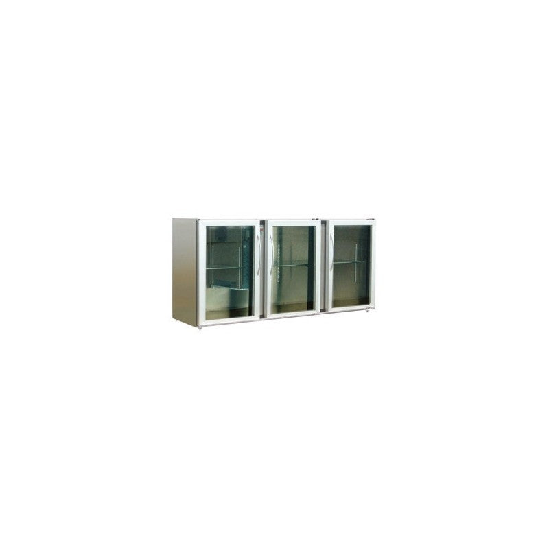 Arrière-bar Inox - Série LEDS - Sans groupe - 3 moyennes portes vitrées - 617 litres - Unifrigor