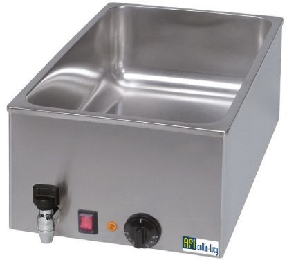 Bain-marie électrique de table GN 1/1 inox avec vidange PV11
