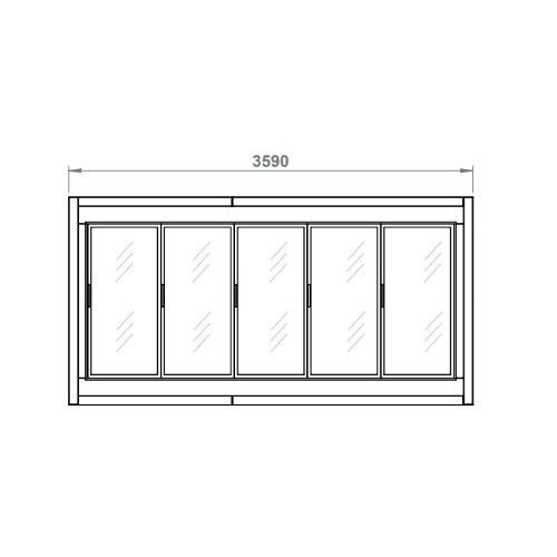 Armoire froide démontable négative 5 portes vitrées CORECO AFD-5C-PC - 3590x990x2160 mm