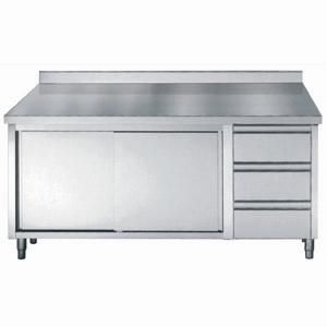 700 Plan De Travail Portes Coulissantes Tiroirs Avec Dosseret 2000 - 7452.0930