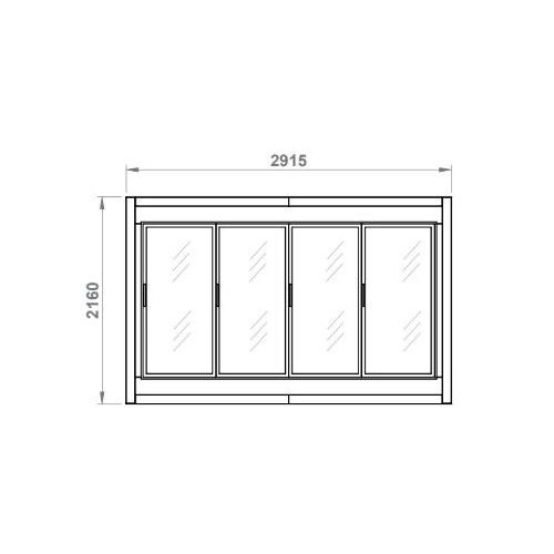 Armoire froide démontable positive 4 portes vitrées CORECO AFD-4R-PC - 2990x990x2160 mm