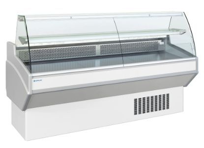 Comptoir d'exposition réfrigéré AL250BV vitrage bombé prof 820 froid ventilé