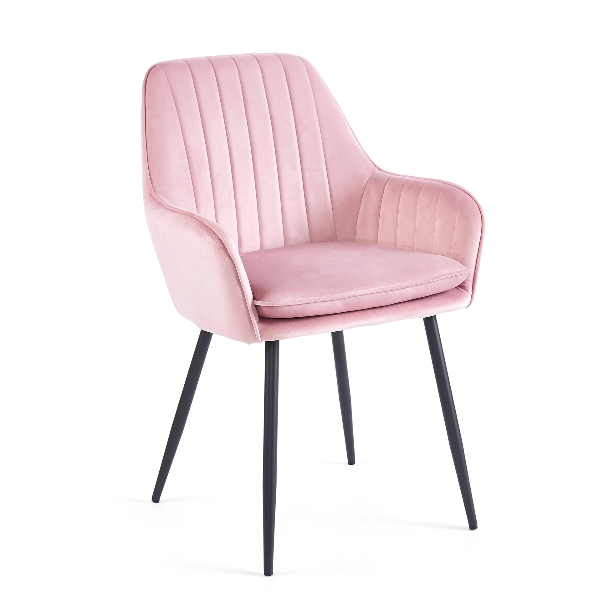 Chaise QUITTO Velours - Rose