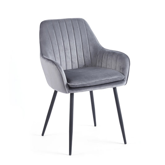 Chaise QUITTO Velours - Gris