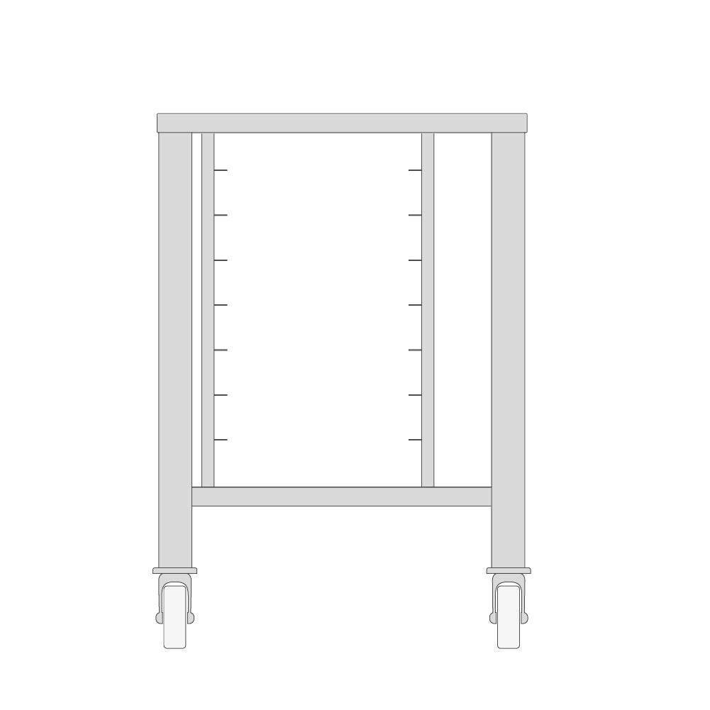 Table à roulettes pour four à vapeur 5x 2/3 GN