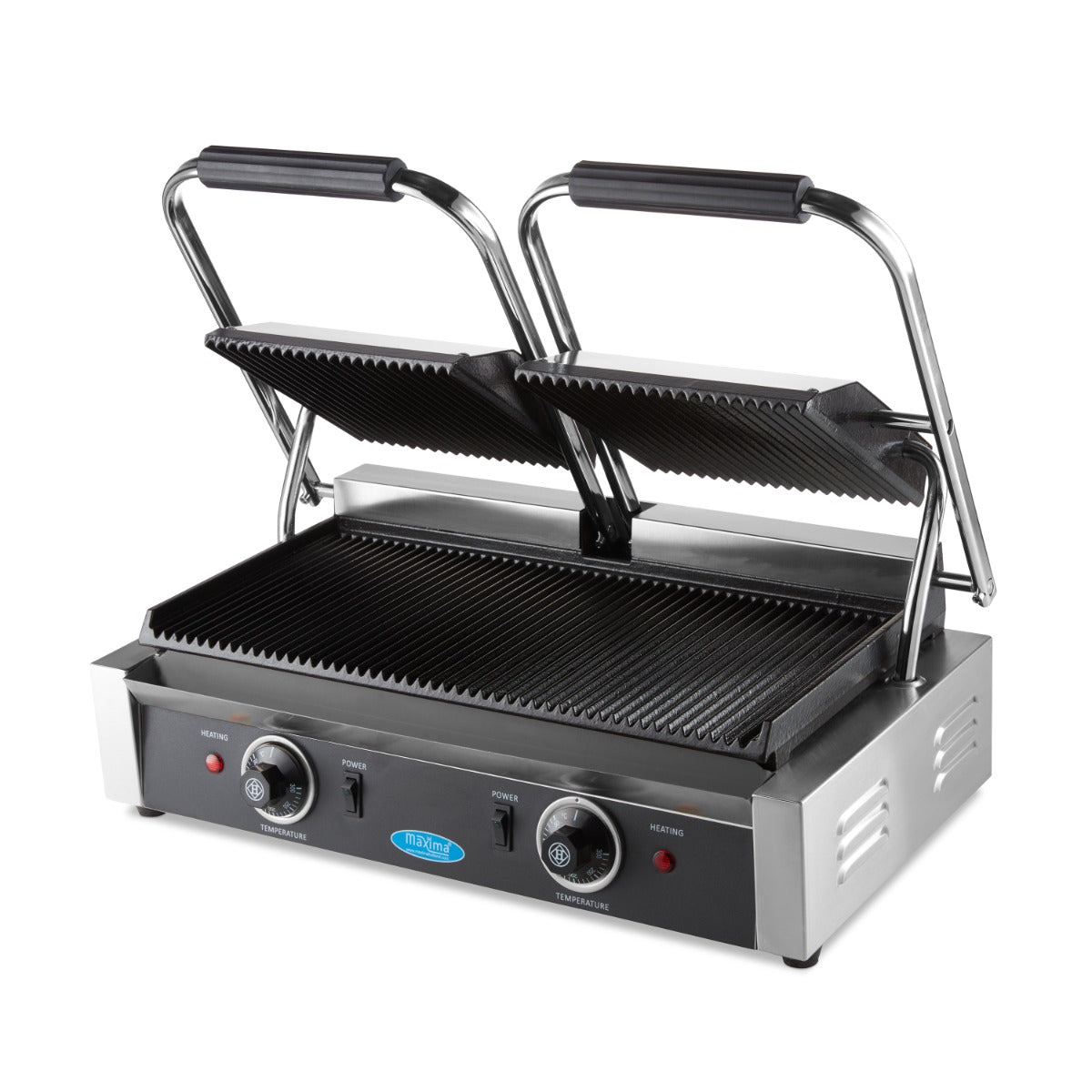Grill Panini - rainuré - Plancha double - 2 x 22 cm