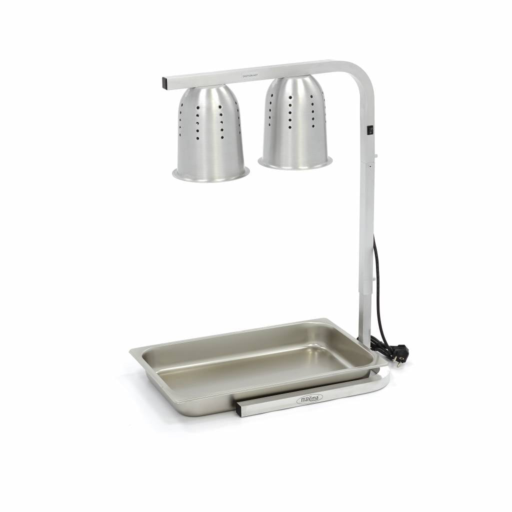Lampe chauffante - 2 lampes - incl 2 lampes et 1 Bac 1/1 GN