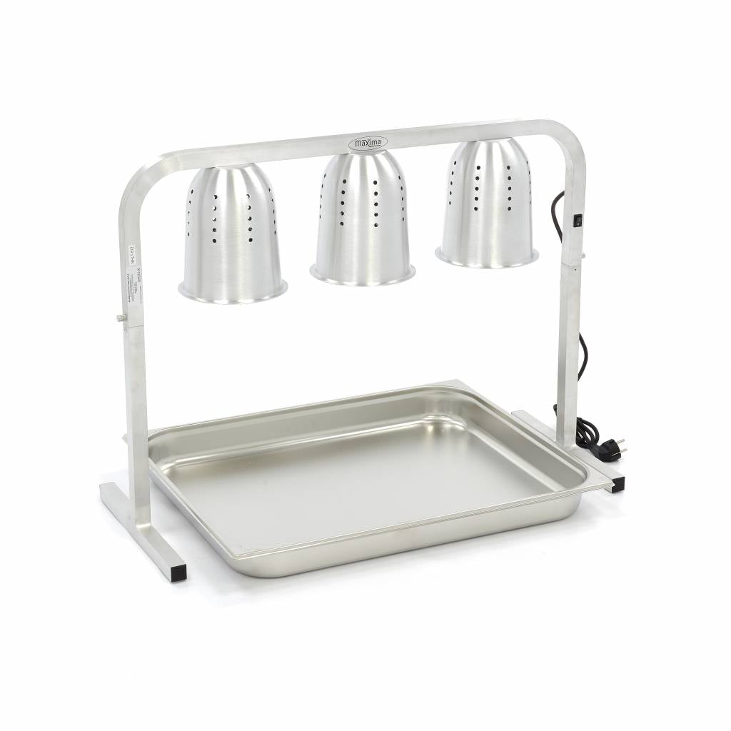 Lampe chauffante - 3 lampes - incl 3 lampes et 1 Bac 1/1 GN