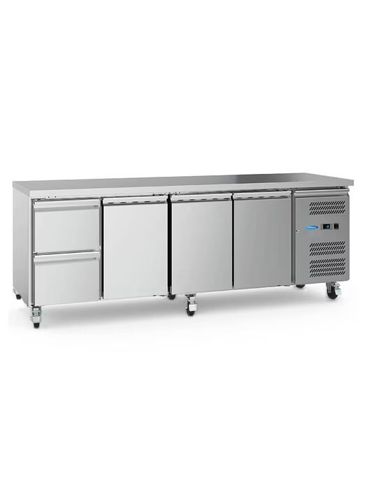 Table réfrigérée positive - 553 L - 223 cm - 4 portes