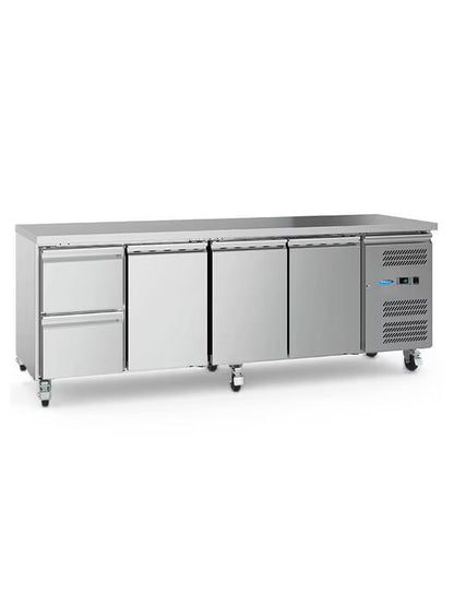 Table réfrigérée positive - 553 L - 223 cm - 4 portes