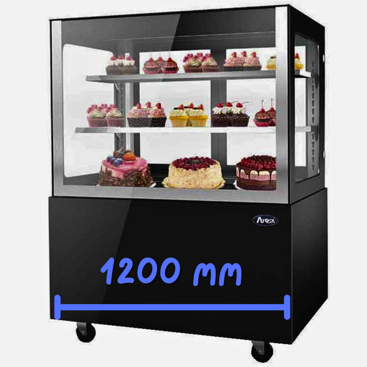 Vitrine réfrigérée comptoir - Droite - 2 Niveaux - Laquée Noir