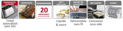 Machine sous vide PRESTIGE+ sur socle - détail