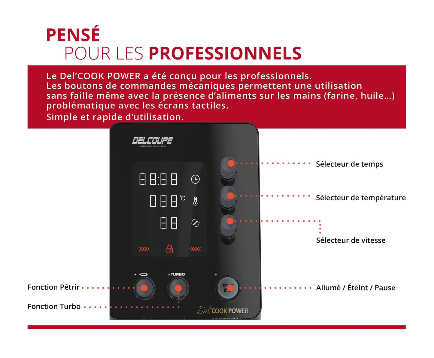 DELCOOK POWER - panneau de commandes