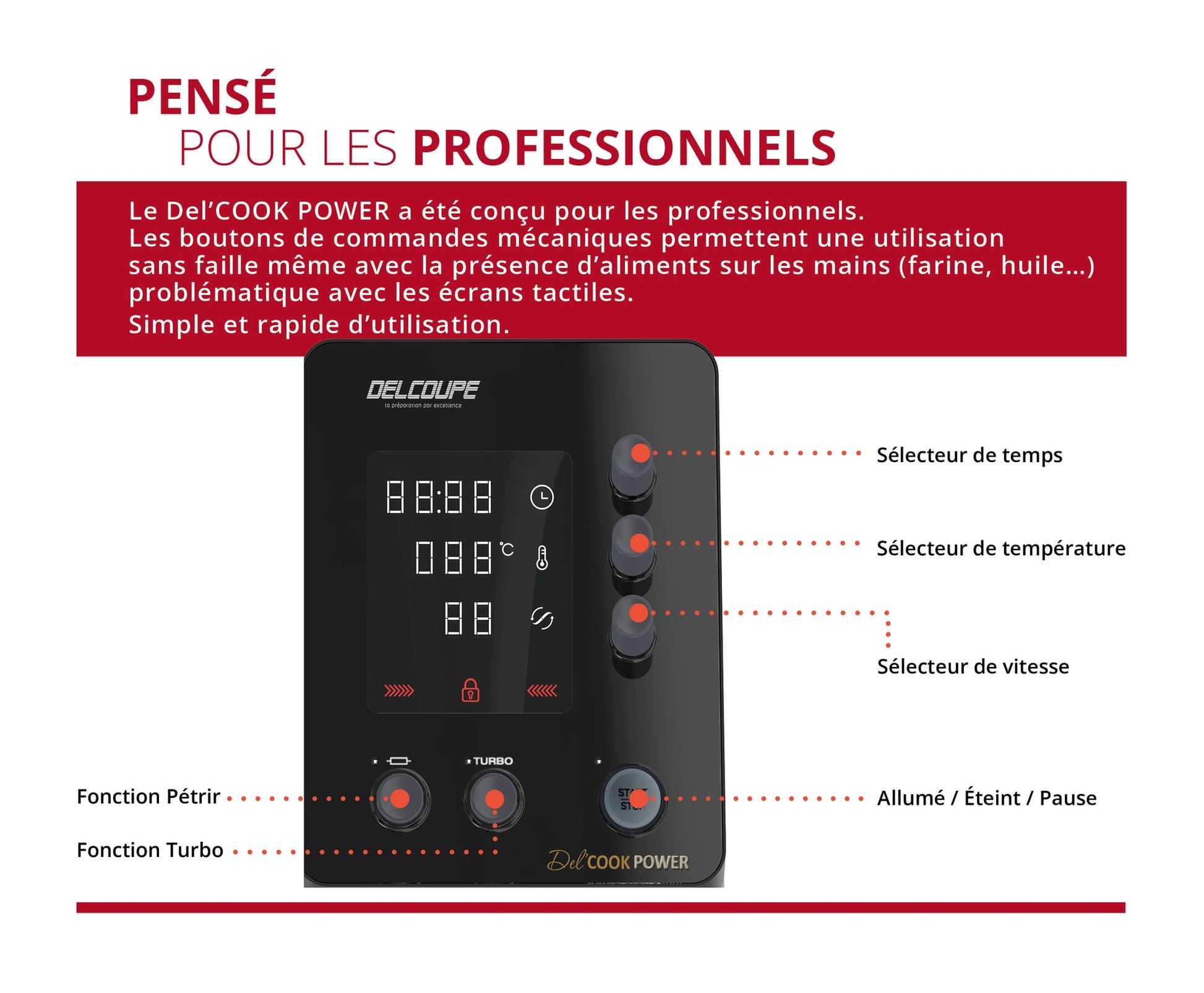 DELCOOK POWER - panneau de commandes