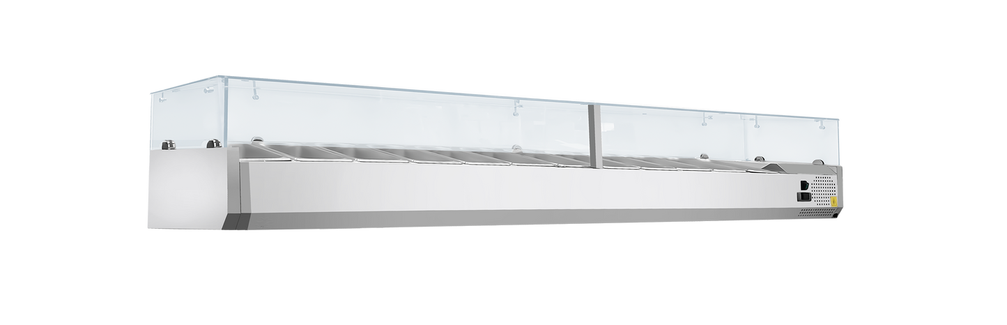 Vitrine réfrigérée GN 1/3, 2520 x 395 x 435 mm - Skyrainbow THV2520/380
