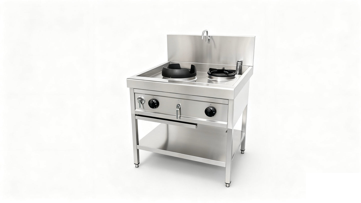 Réchaud Wok - 900x900x860+280 - Skyrainbow THW1+V1