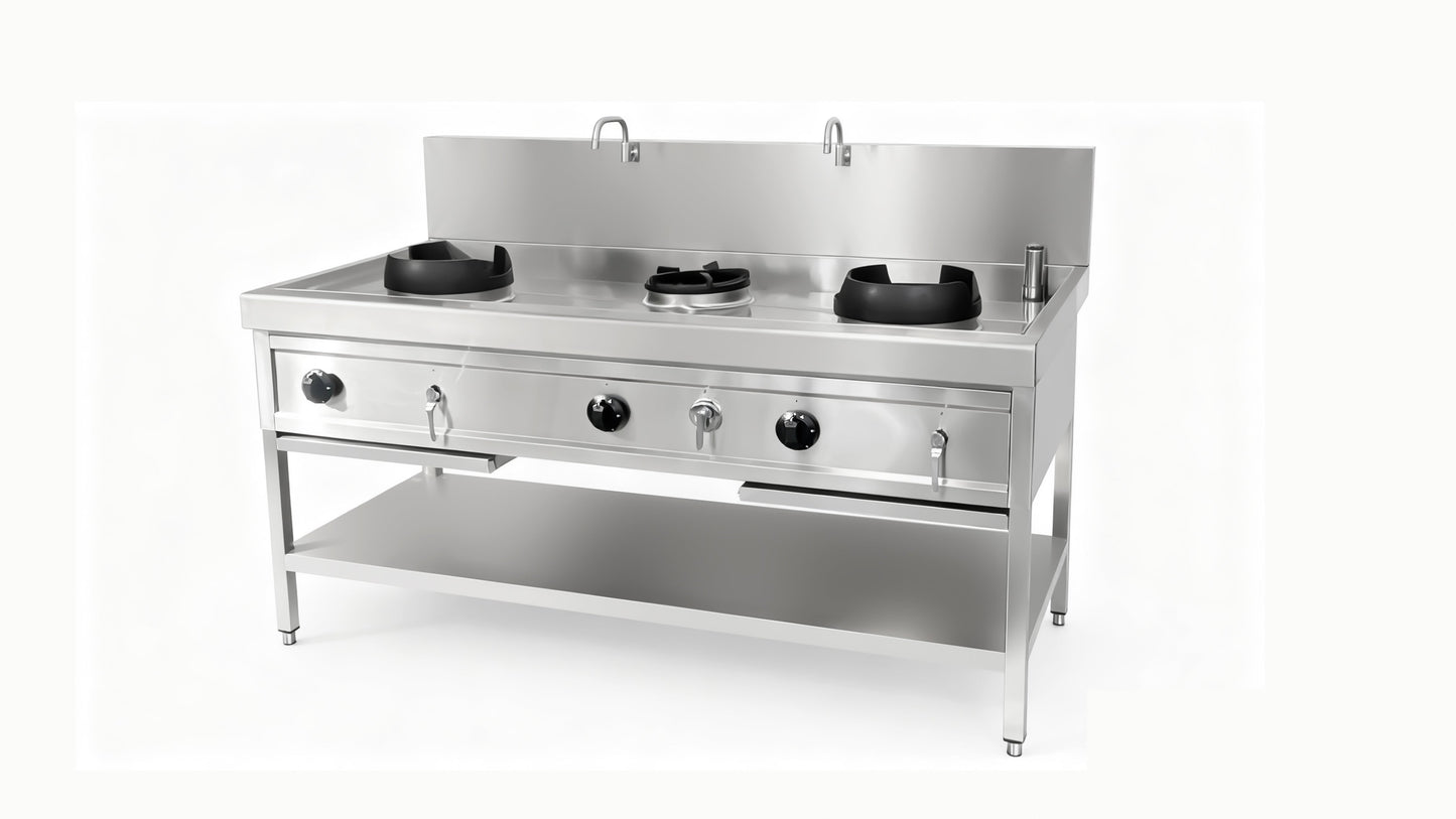 Réchaud Wok - 1800x900x860+280 - Skyrainbow THW2+V1