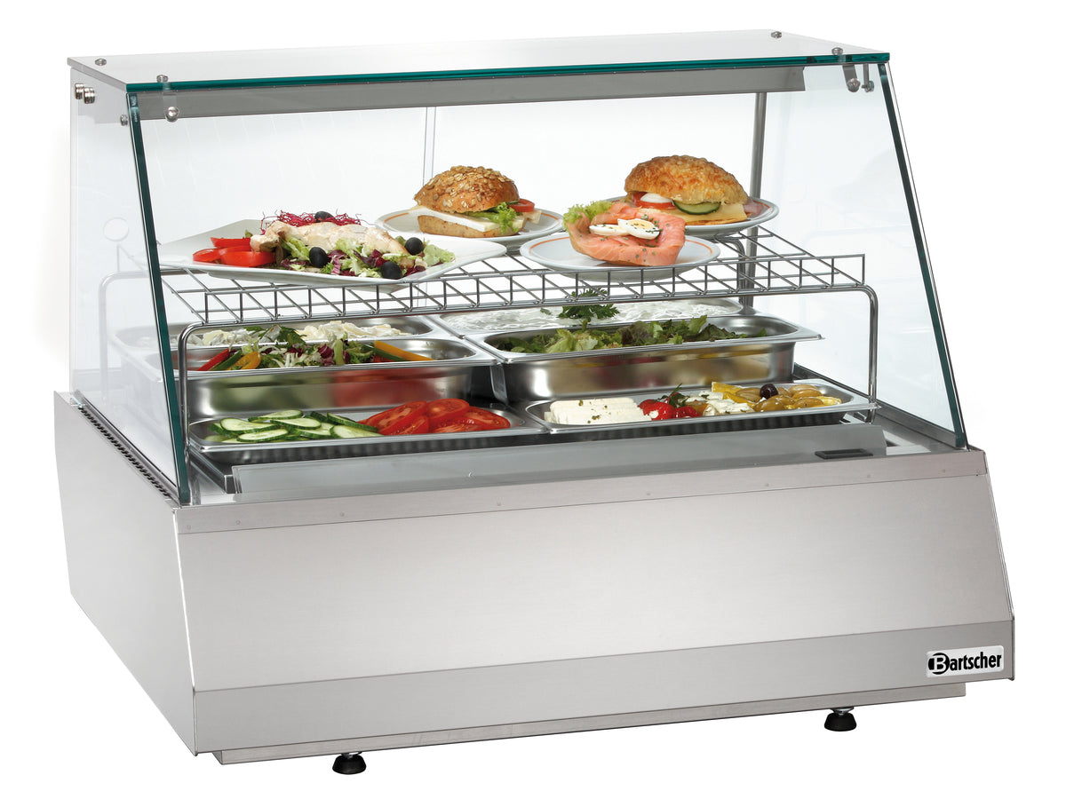 Vitrine réfrig. 2/1 GN, verre plat