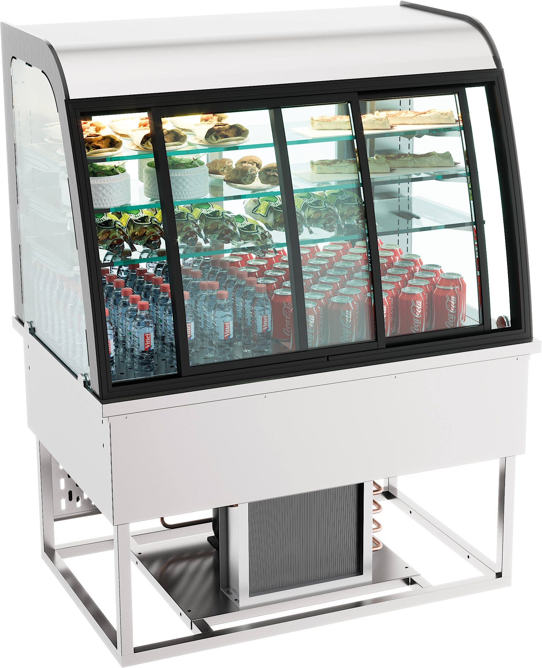 Drop-in Vitrine Réfrigérée 200L Portes Coulissantes