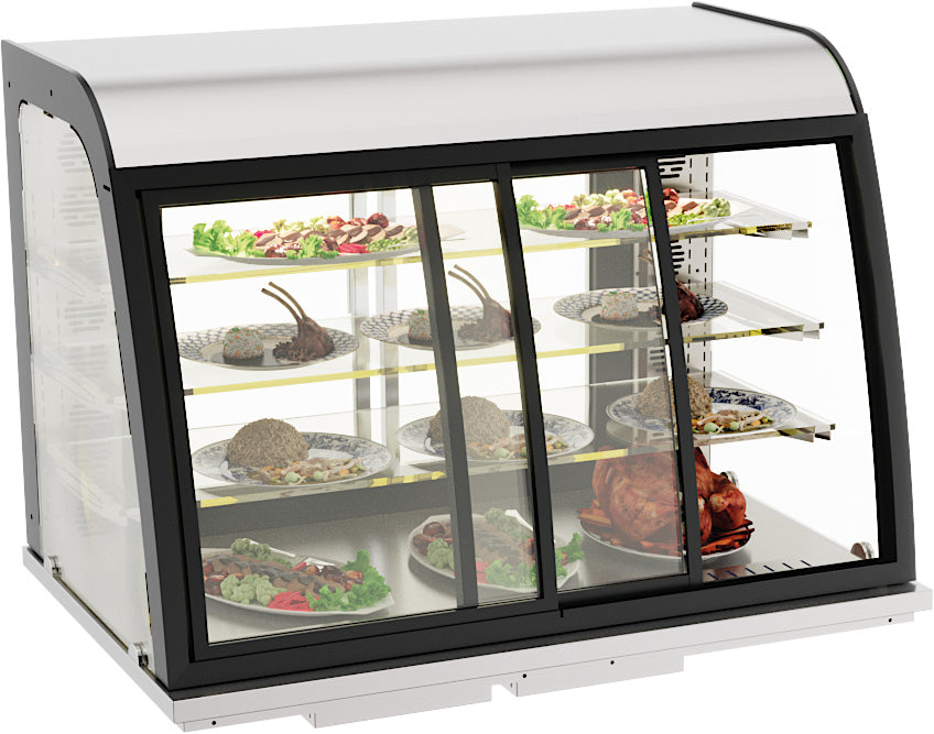 Drop-in Vitrine Chauffante 140L Portes Coulissantes