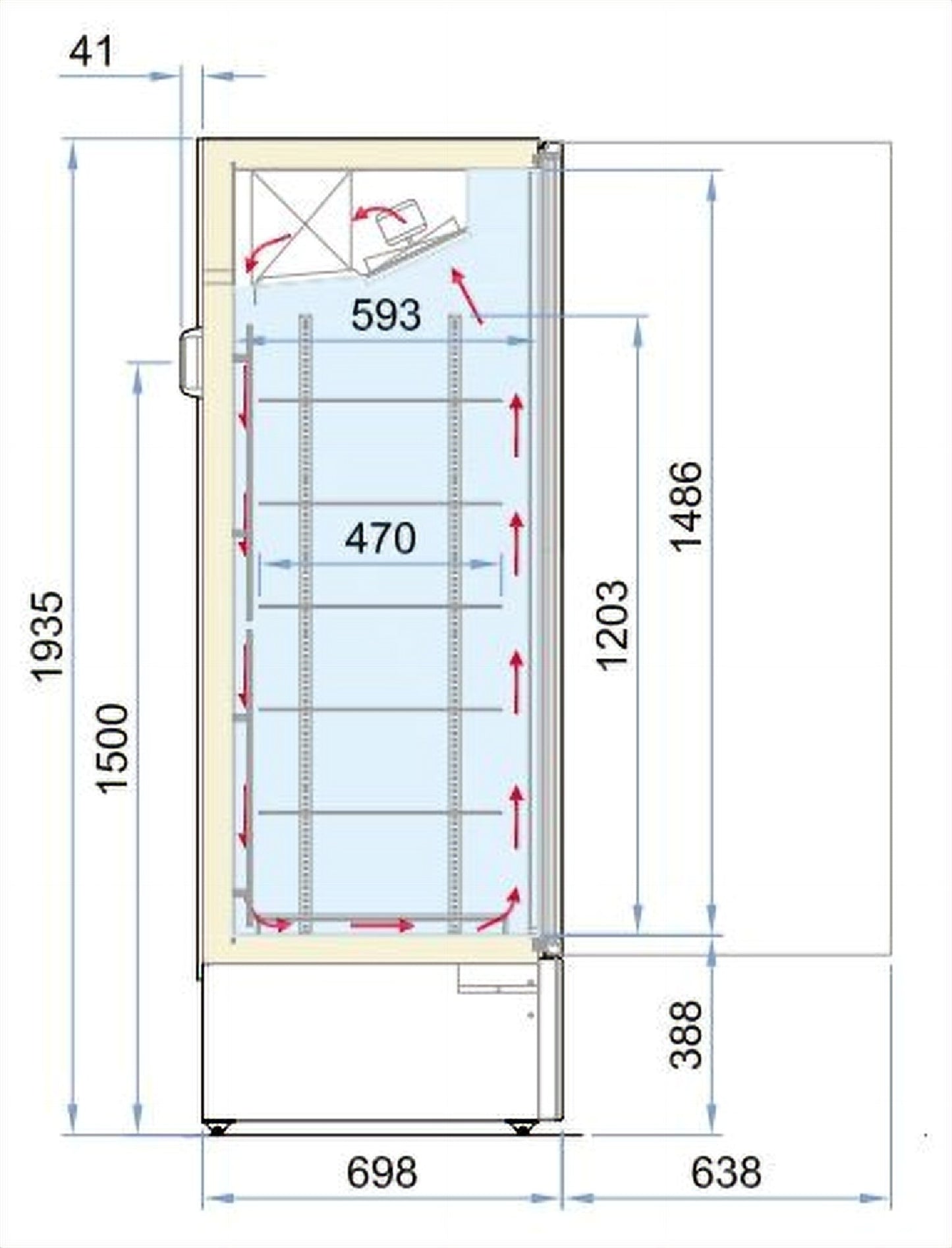 Armoire Négative Marine Vitrée 1 Porte 353L – Congélateur Ventilé, -16/-18 °C